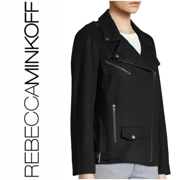 REBECCA MINKOFF DESIGNER BLACK MOTO JACKET NWT - Picture 2 of 6